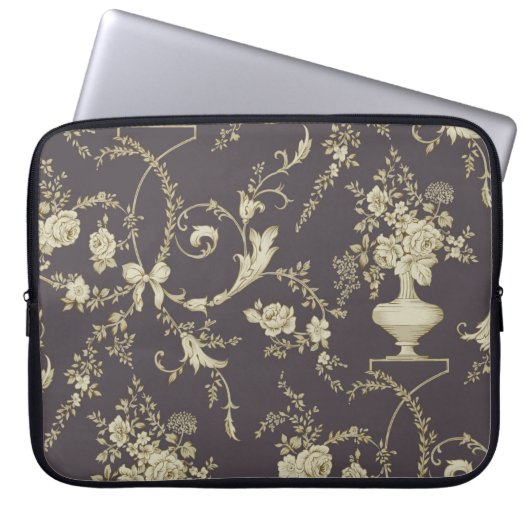 Allover Multimotif-Blume-Ornament Nahtloses Stück Laptopschutzhülle (Vorderseite)