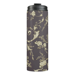 Allover Multimotif-Blume-Ornament Nahtloses Stück Thermosbecher