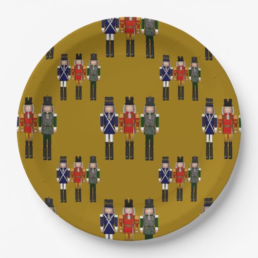 Allover Nutcracker, Gold-Paper Party-Teller Pappteller (Vorderseite)