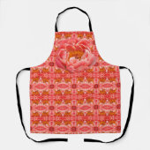 Allover Print Schürze Coral Peony (Vorderseite)