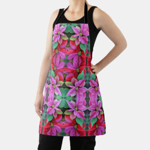 Allover Print Schürze Poinsettias