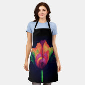 Allover Print Schürze Regenbogen Parrot Tulip (Getragen)