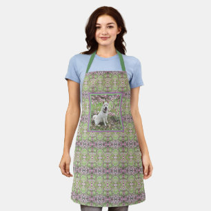 Allover Print Schürze White Akita in Magnolias