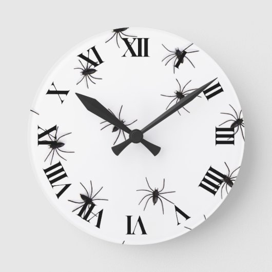 Allover Spiders Halloween Runde Wanduhr (Vorderseite)