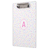 Allover Sprinkles Pink Multi Initial Clipboard Klemmbrett (Links)