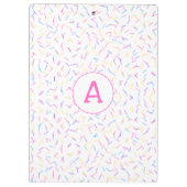 Allover Sprinkles Pink Multi Initial Clipboard Klemmbrett (Rückseite)