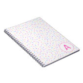 Allover Sprinkles Pink Multi Initial Notebook Notizblock (Rechte Seite)