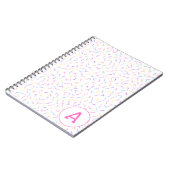 Allover Sprinkles Pink Multi Initial Notebook Notizblock (Linke Seite)