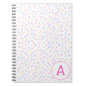 Allover Sprinkles Pink Multi Initial Notebook Notizblock (Vorderseite)