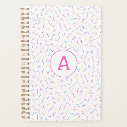 Allover Sprinkles Pink Multi Initial Planner Planer (Vorderseite)