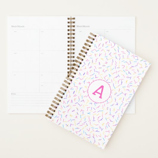 Allover Sprinkles Pink Multi Initial Planner Planer (Anzeige)