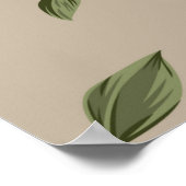Alloverbraun-Blume-Muster auf blauem Hintergrund Poster (Ecke)
