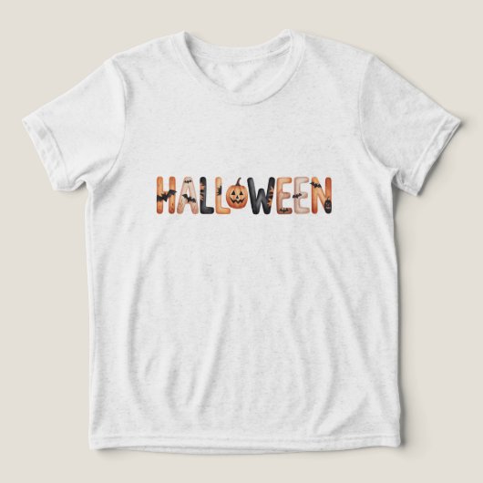alloween Pumpkin Lettering Tri-Blend Shirt (Design Vorderseite)