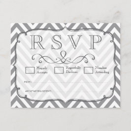 Alloy Grey & White Zickzack Wedding RSVP Cards Karte