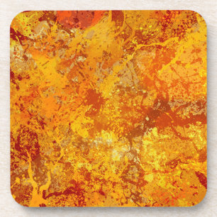 Alloy Orange und Amber Paint Spritzer Abstrakt Getränkeuntersetzer