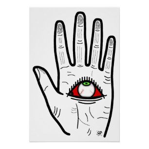 Allsehende Hand Auge Poster