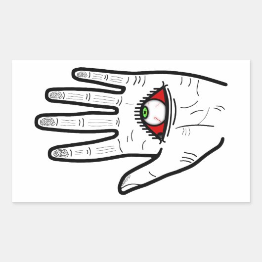 Allsehende Hand Auge Rechteckiger Aufkleber (Vorderseite)