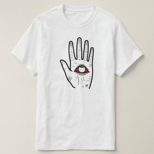 Allsehende Hand Auge T-Shirt (Design vorne)