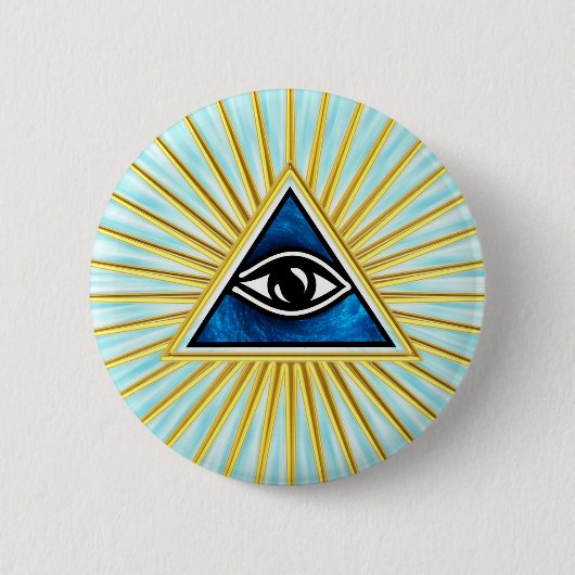 Allsehendes Auge Gottes, Pyramide, Freimaurer Button (Vorderseite)