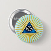 Allsehendes Auge Gottes, Pyramide, Freimaurer Button (Vorne & Hinten)