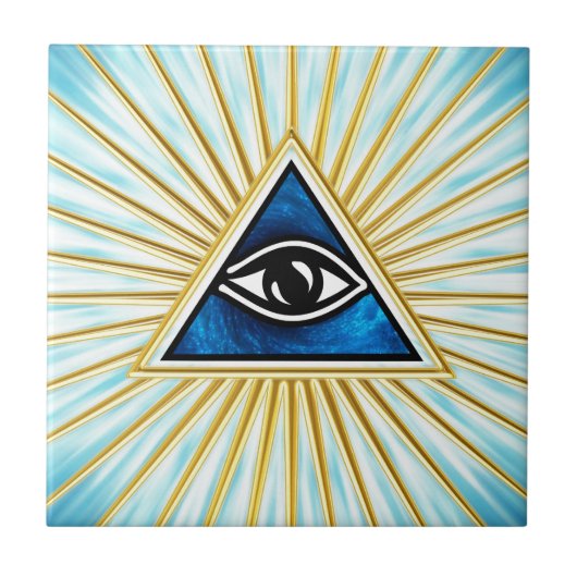 Allsehendes Auge Gottes, Pyramide, Freimaurer Fliese (Vorderseite)