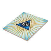 Allsehendes Auge Gottes, Pyramide, Freimaurer Fliese (Seite)