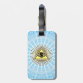 Allsehendes Auge Gottes, Pyramide, Freimaurer Gepäckanhänger (Rückseite vertikal)