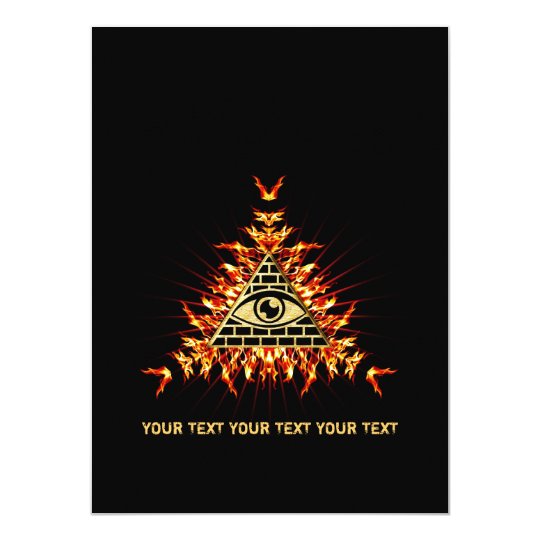 Allsehendes Auge Gottes, Pyramide, Vorsehung 14 X 19,5 Cm Einladungskarte