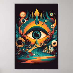 Allsehendes Auge Psychedelisches Poster Mystik 1