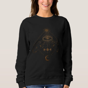 Allsehendes Auge Sonne Und Mond Heidnische Hexe Vi Sweatshirt
