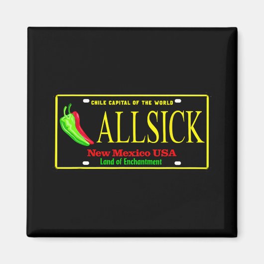 Allsick New Mexico Black And Yelllow Magnet (Vorne)