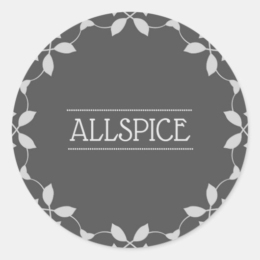 Allspice-Jar-Etikett Runder Aufkleber (Vorderseite)