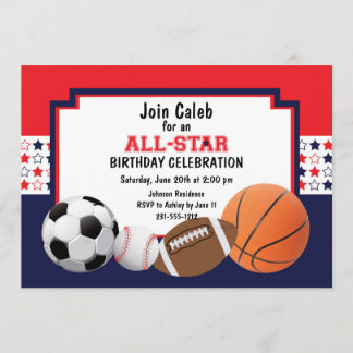 Allstar Birthday Party - Sport Einladung