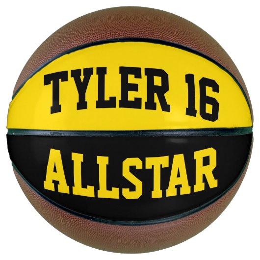 Allstar Black und Dayglow Yellow Basketball (Vorderseite)