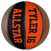 Allstar Black und Orange Personalize Basketball (Vertikal)