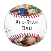 Allstar Vater Kid's Signatures Foto Vatertag Baseball (Rückseite)