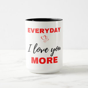 Alltag ich Liebe Sie mehr Schwarz Tasse