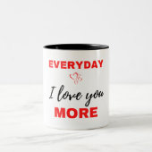 Alltag ich Liebe Sie mehr Schwarz Zweifarbige Tasse (Mittel)