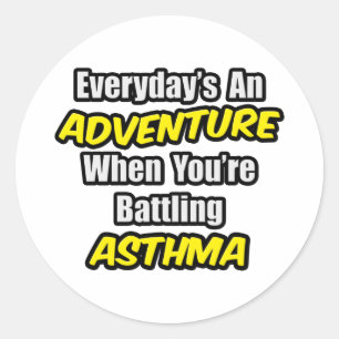 Alltag ist ein Abenteuer...Asthma Runder Aufkleber