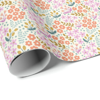 Alltägliche Ditsy Floral in Jewel Tones Geschenkpapier