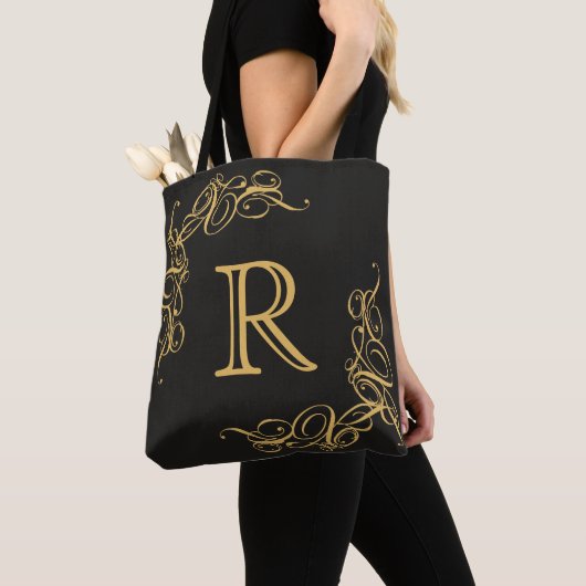 Alltägliche Eleganz: Personalisiertes Goldmonogram Tasche (Von Nahem)