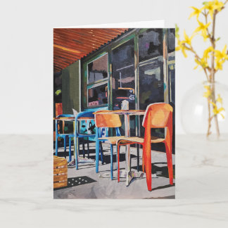 Alltägliche Grußkarte Orangefarbener Stuhl gefalte Karte