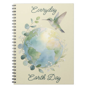 Alltäglicher Earth Day Kolibri Vogel Notizblock
