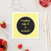 Alltäglicher Kaffee und ein Workout Serviette (Beispiel)