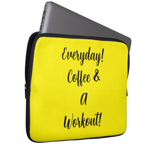 Alltäglicher Kaffee & Workout Laptopschutzhülle (Vorne Rechts)