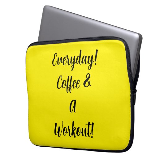 Alltäglicher Kaffee & Workout Laptopschutzhülle (Vorderseite Links)