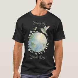 Alltäglicher Tag der Erde Kolibri Vogel T-Shirt