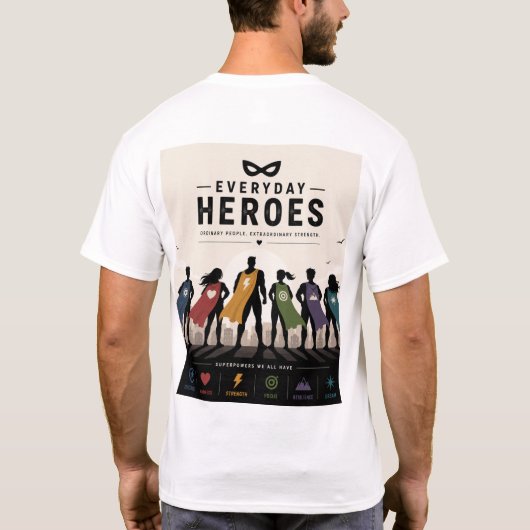 Alltagshelden Superhelden T-Shirt – Mut Stärke (Rückseite)
