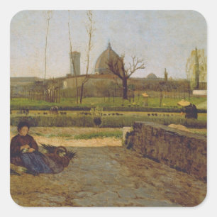 Alltagsszene, um 1865 in der Nähe von Florenz Quadratischer Aufkleber