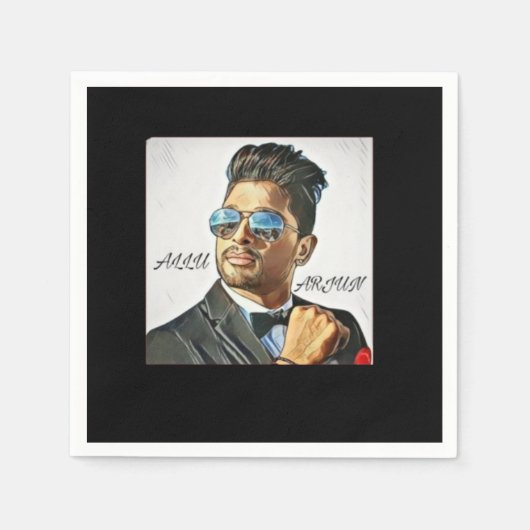 Allu Arjun Fan Illustration T - Shirt Serviette (Vorderseite)